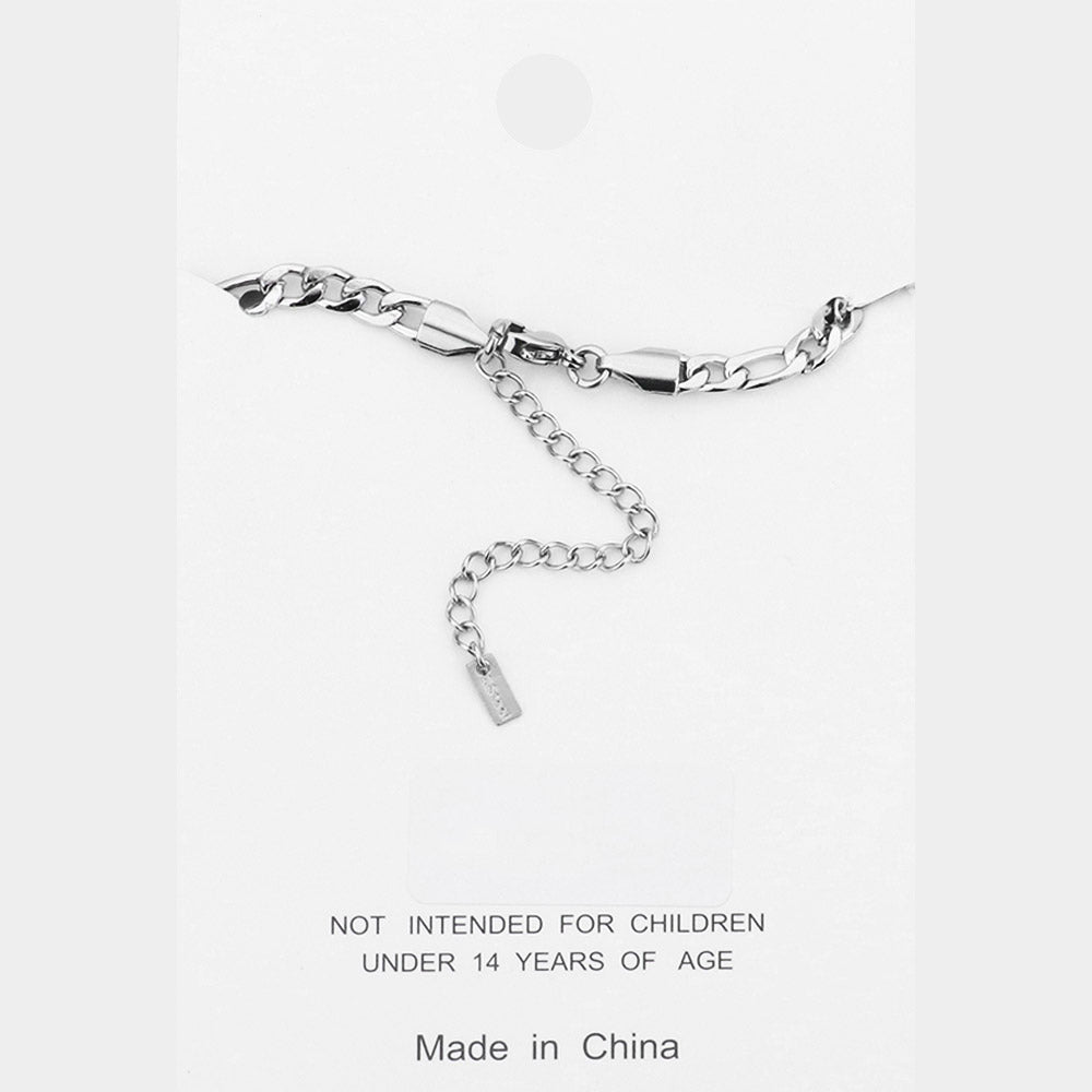 iLLASPARKZ Stainless Steel Figaro Chain Anklet