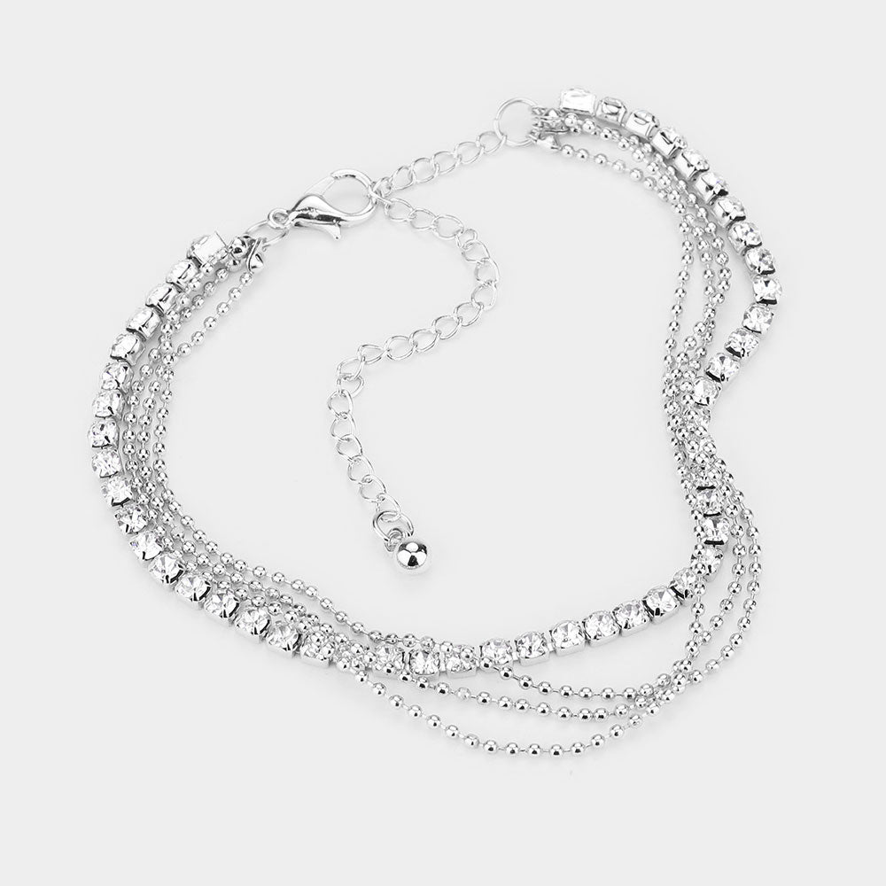 iLLASPARKZ Tennis Metal Chain Layered Anklet