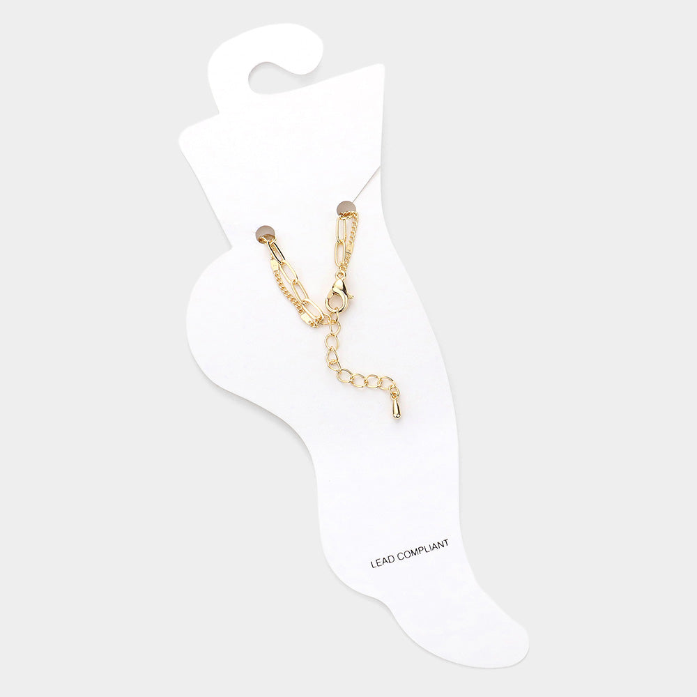 iLLASPARKZ Brass Metal Chain Double Layered Anklet