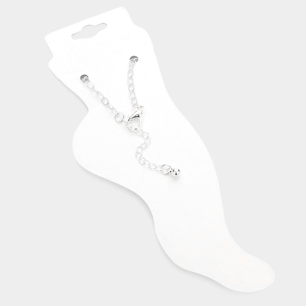 iLLASPARKZ Rhinestone Embellished Fish Charm Anklet