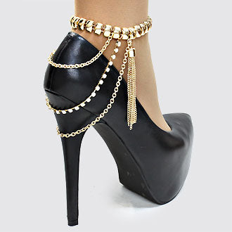 iLLASPARKZ Crescent Link Fringe Anklet Shoe Chain