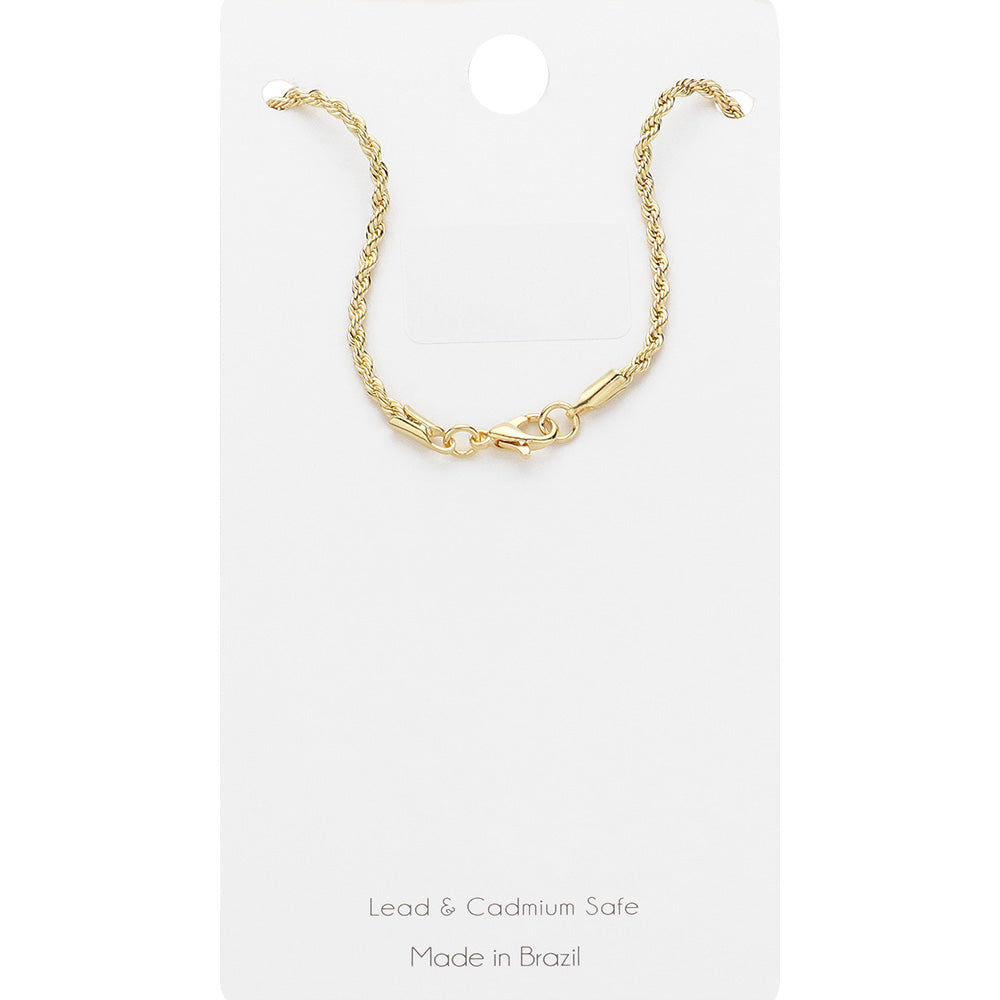 iLLASPARKZ 18K Gold Filled Rope Chain Anklet