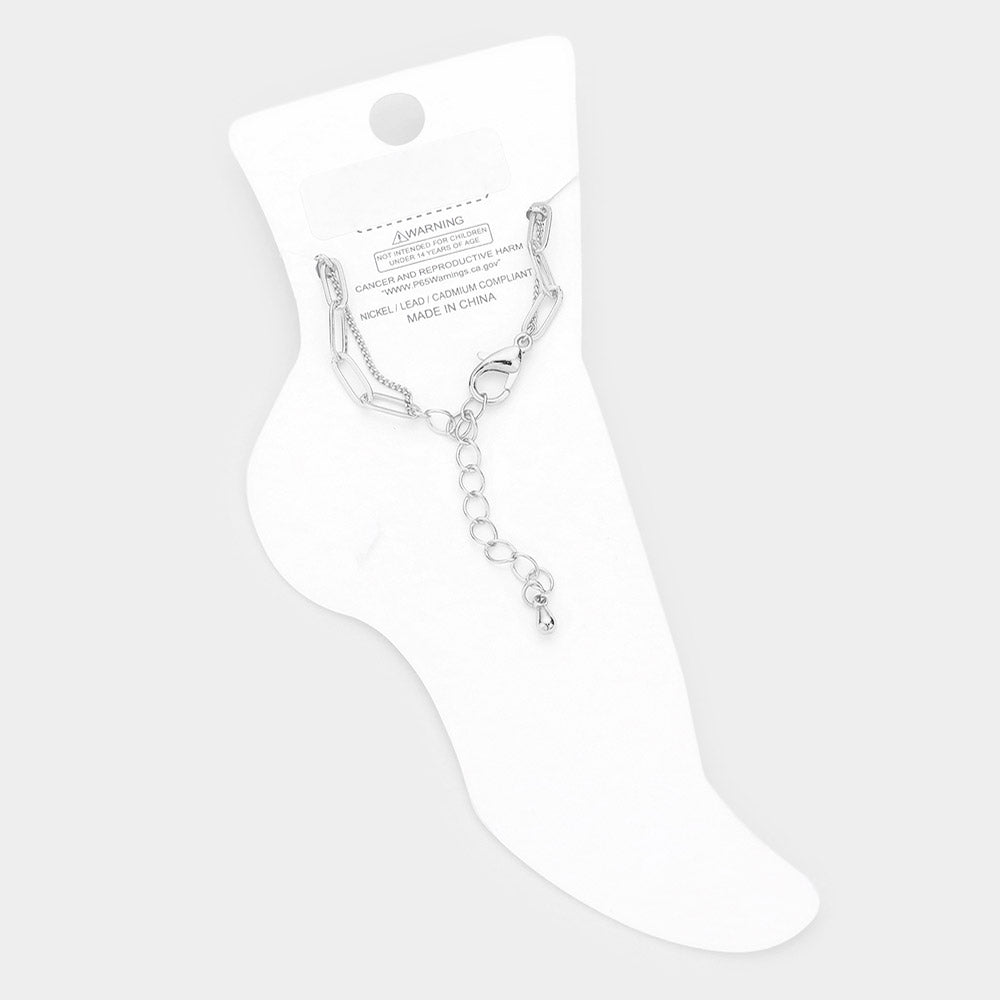 iLLASPARKZ Round Lucite Bead Link Double Layered Anklet