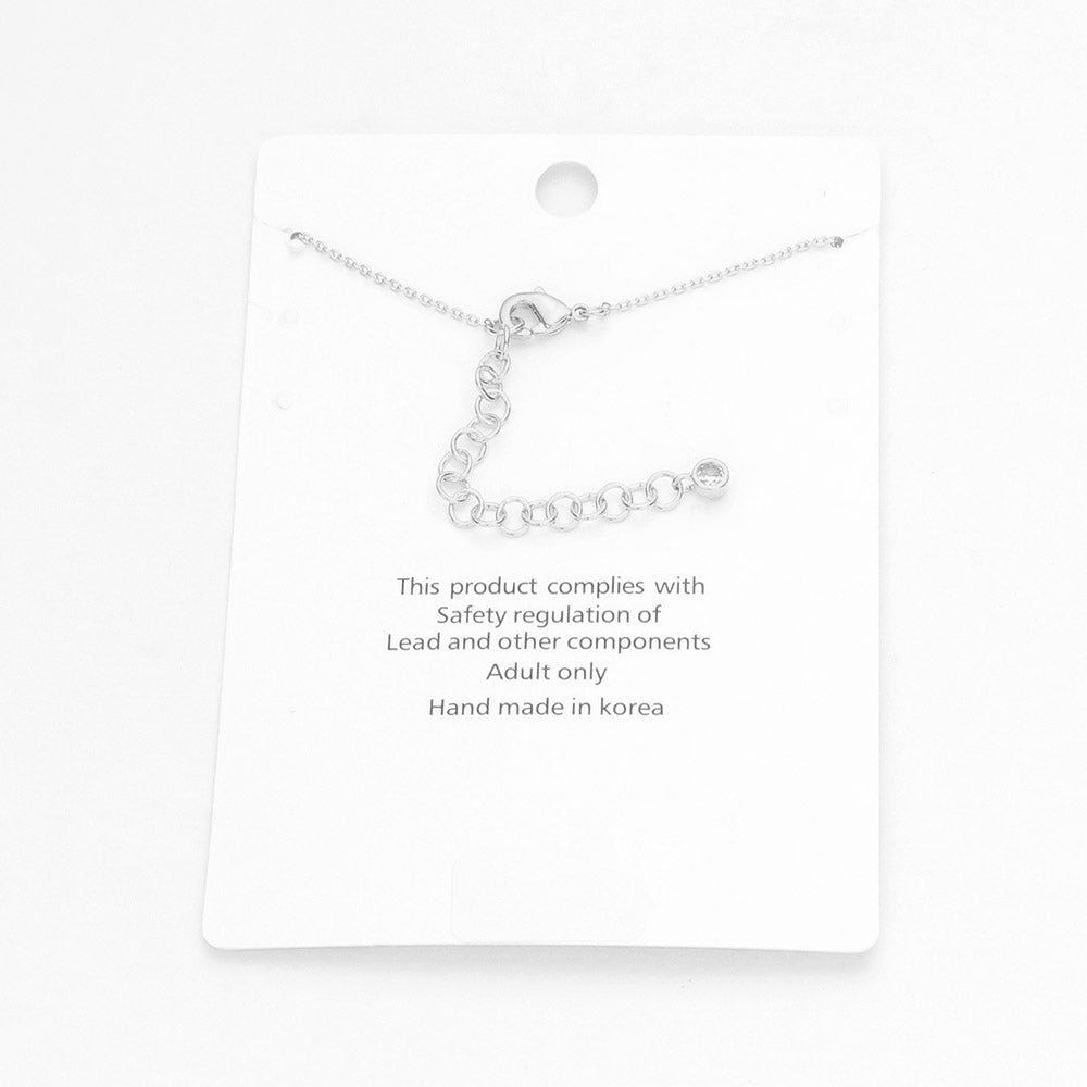 iLLASPARKZ White Gold Dipped CZ Embellished Hamsa Hand Charm Anklet