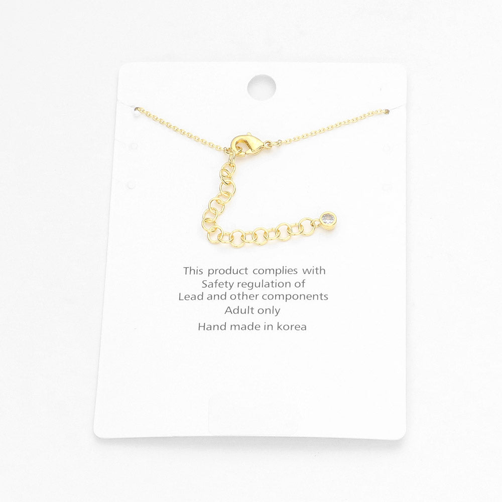 iLLASPARKZ Gold Dipped CZ Embellished Cross Charm Anklet