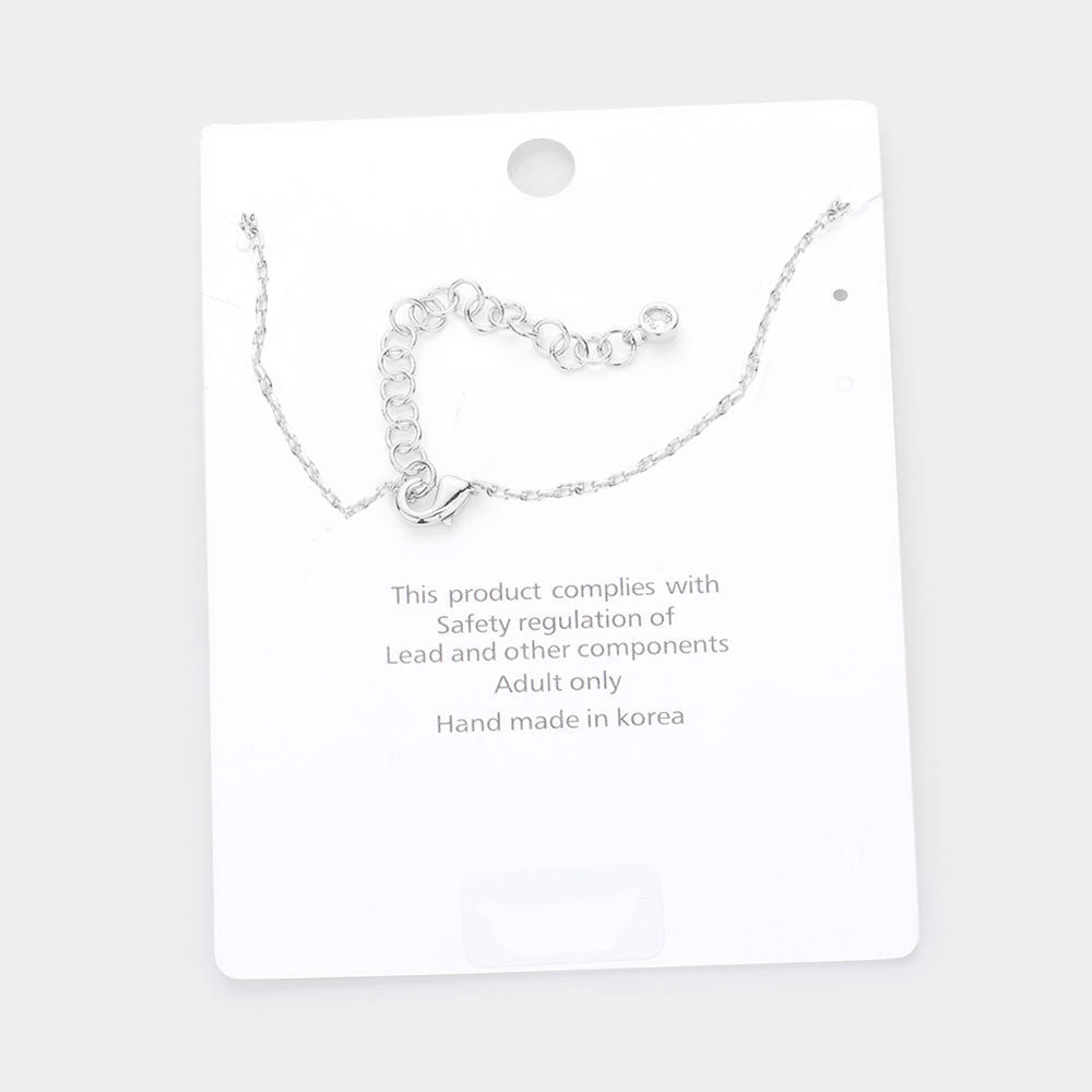 iLLASPARKZ White Gold Dipped Triple CZ Round Charm Anklet