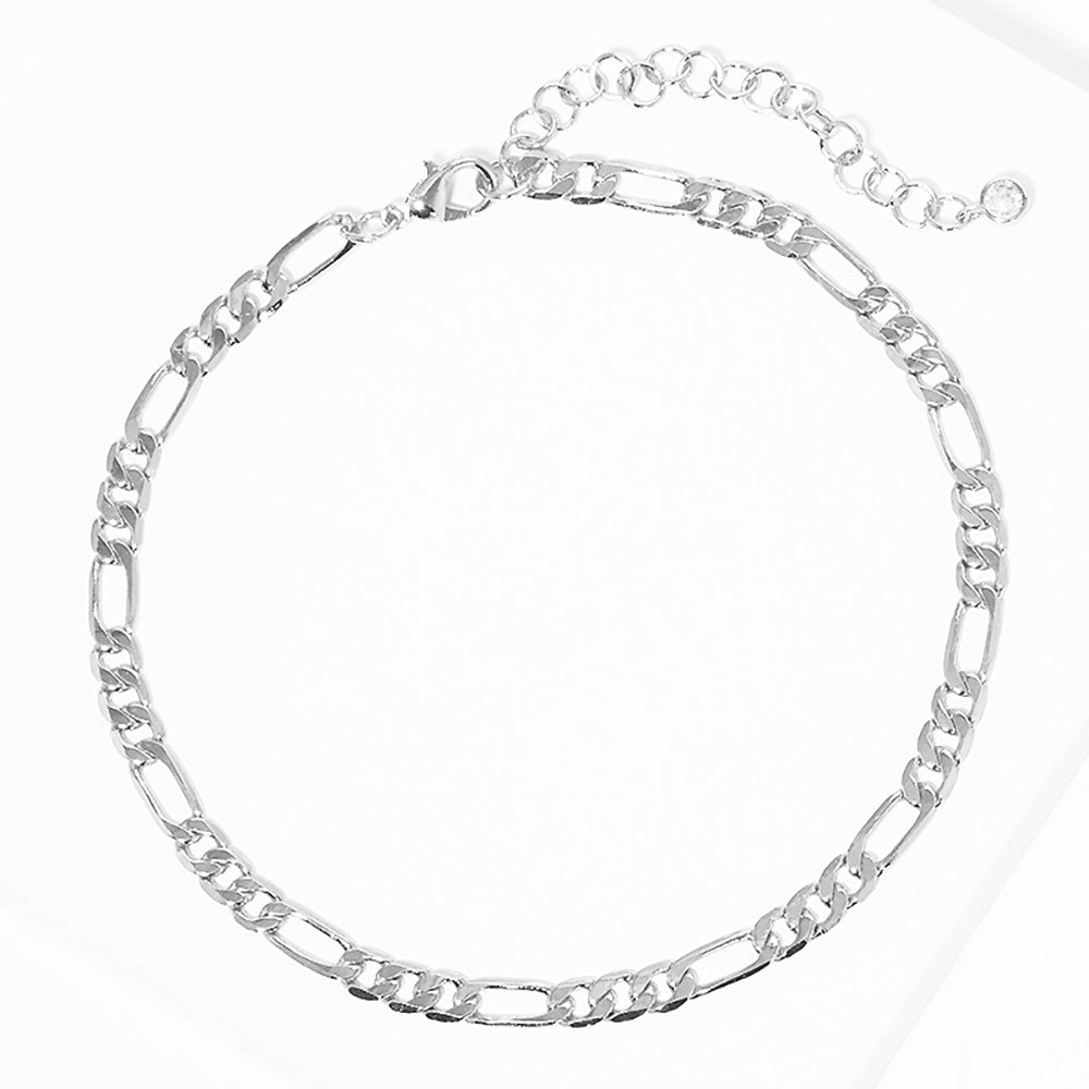 iLLASPARKZ White Gold Dipped Metal Chain Link Anklet