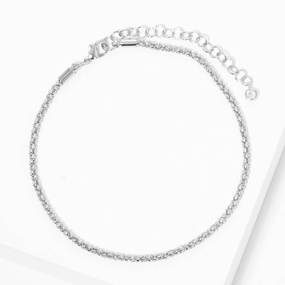 iLLASPARKZ White Gold Dipped Metal Chain Anklet