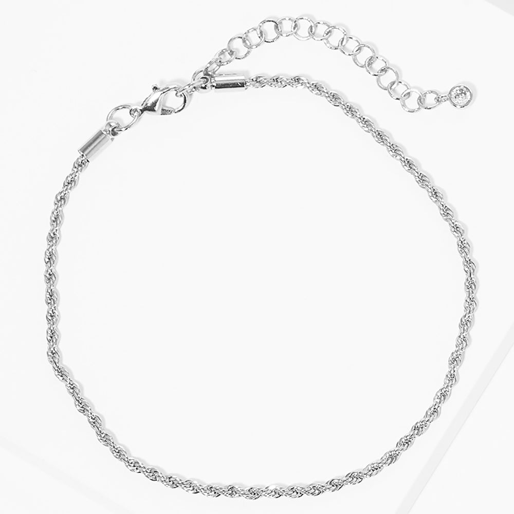 iLLASPARKZ White Gold Dipped Metal Chain Anklet