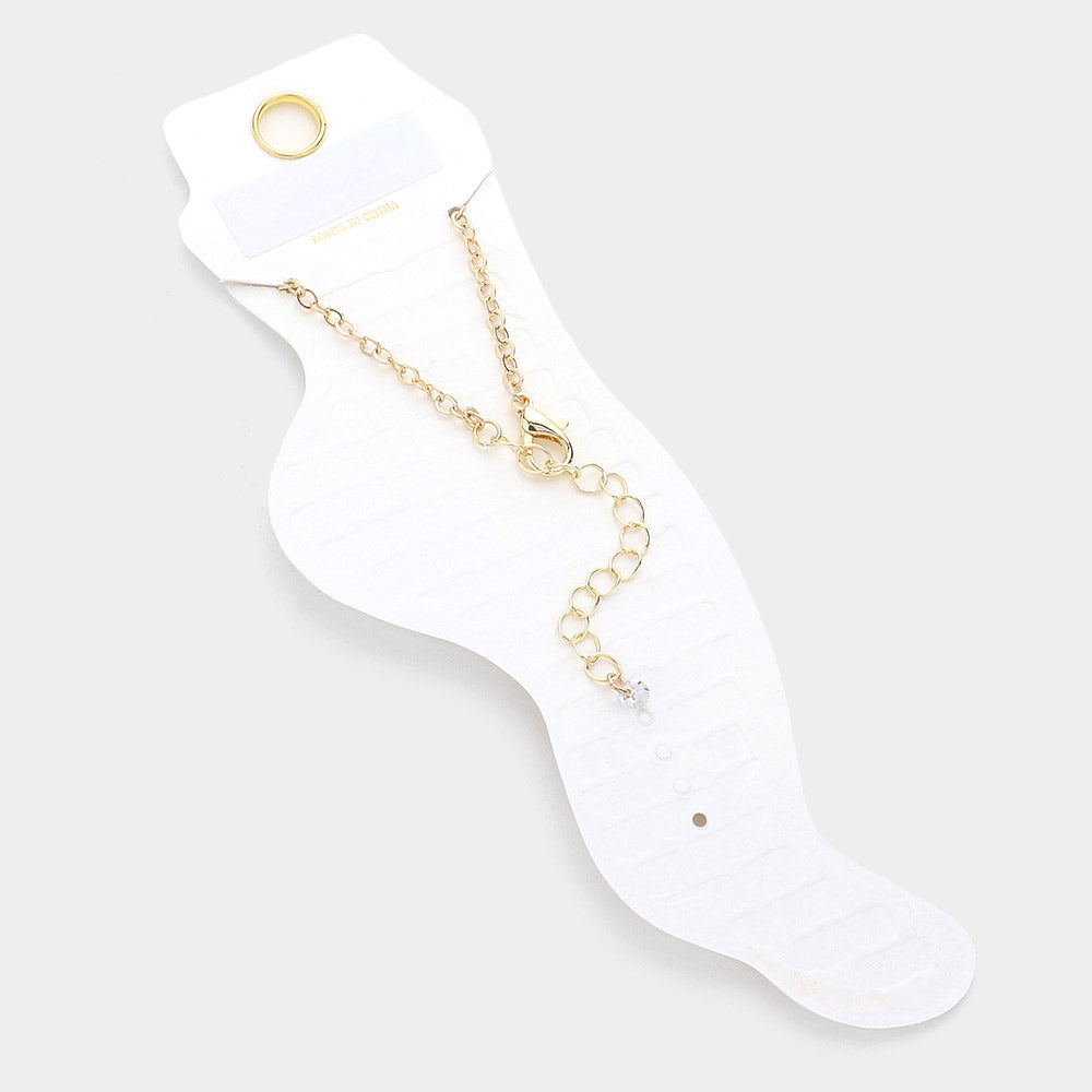 iLLASPARKZ Mother Of Pearl Heart Charm Anklet