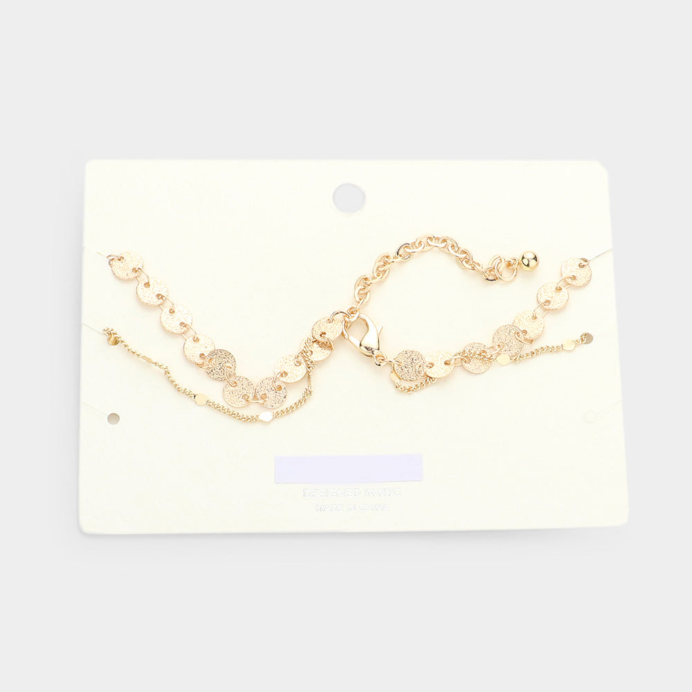 iLLASPARKZ Brass Metal Double Layered Chain Anklet