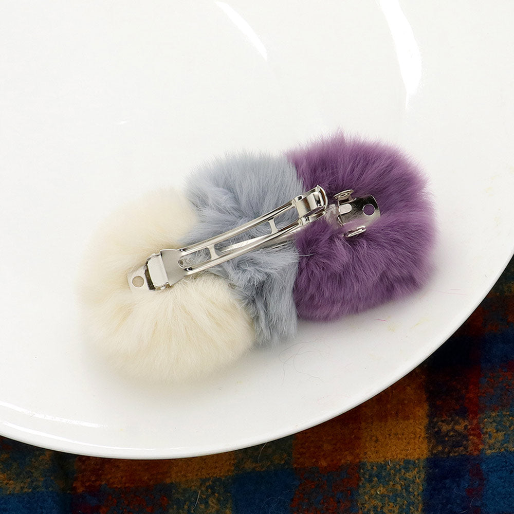 iLLASPARKZ Faux Fur Triple Pom Pom Barrette