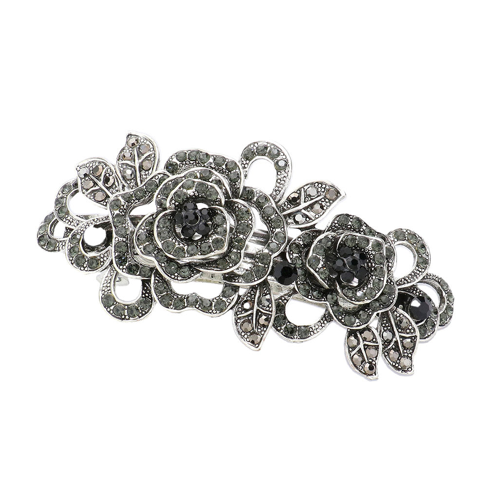 iLLASPARKZ Stone Embellished Flower Leaf Barrette