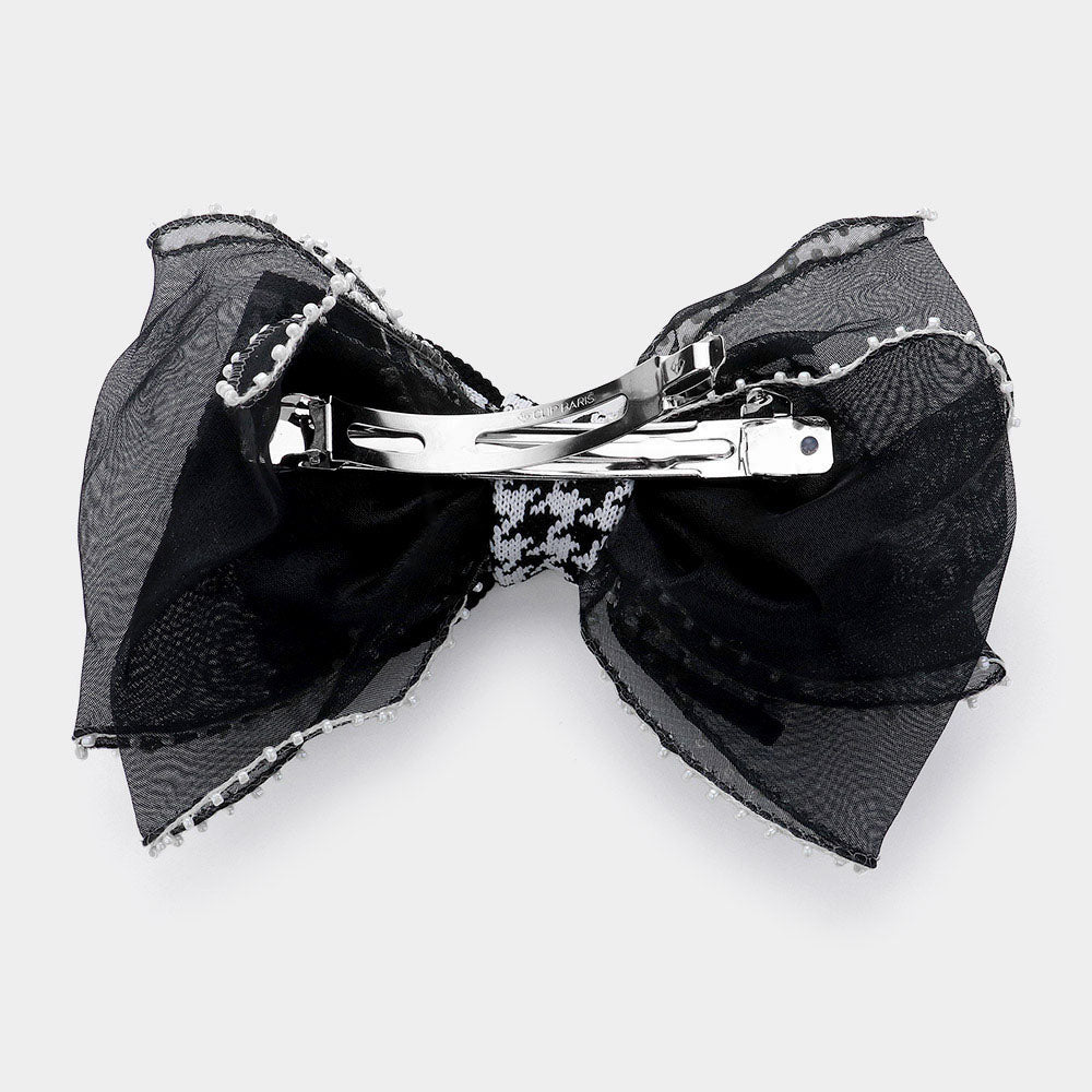 iLLASPARKZ Pearl Pointed Houndstooth Bow Barrette