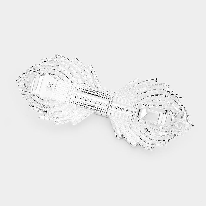 iLLASPARKZ Crystal Cluster Rhinestone Marquise Bow Pave Barrette