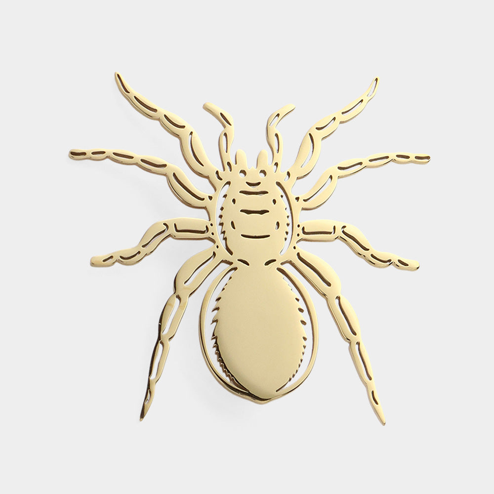 iLLASPARKZ Stainless Steel Cutout Spider Pin Brooch