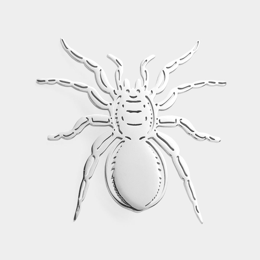 iLLASPARKZ Stainless Steel Cutout Spider Pin Brooch