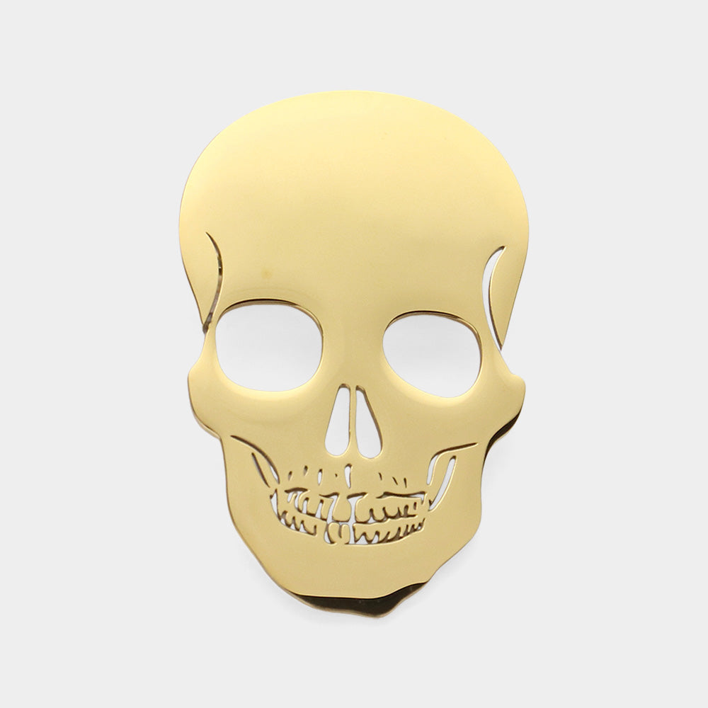 iLLASPARKZ Stainless Steel Cutout Skull Pin Brooch