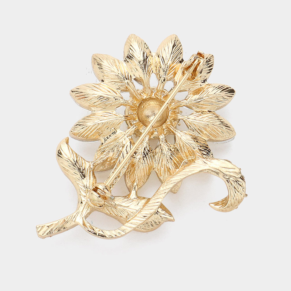 iLLASPARKZ Marquise Stone Cluster Pointed Flower Pin Brooch