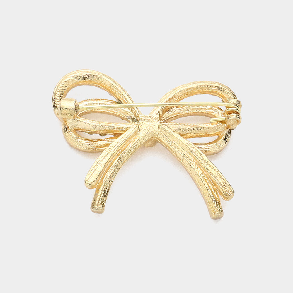 iLLASPARKZ Rhinestone Paved Bow Pin Brooch