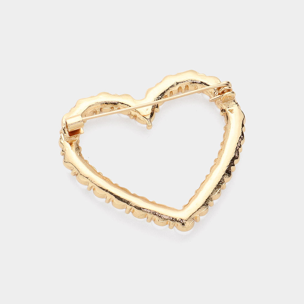 iLLASPARKZ Pearl Open Heart Pin Brooch