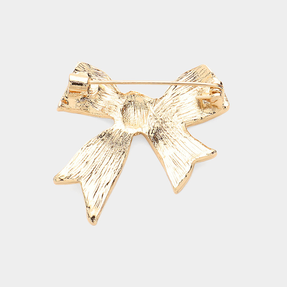 iLLASPARKZ Stone Paved Bow Pin Brooch