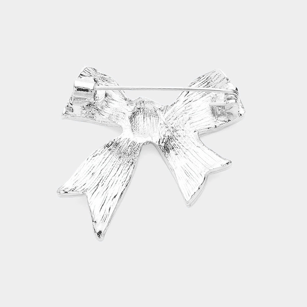 iLLASPARKZ Stone Paved Bow Pin Brooch