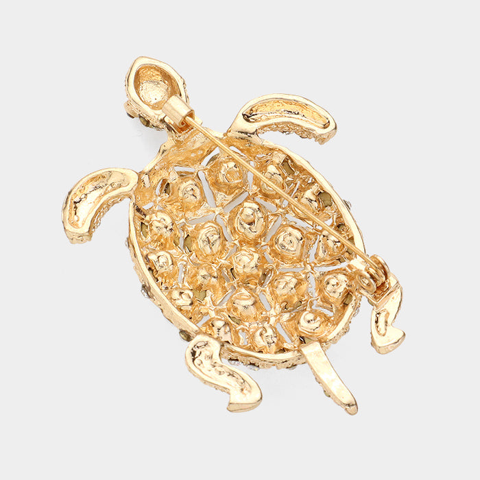 iLLASPARKZ Crystal Pave Turtle Pin Brooch