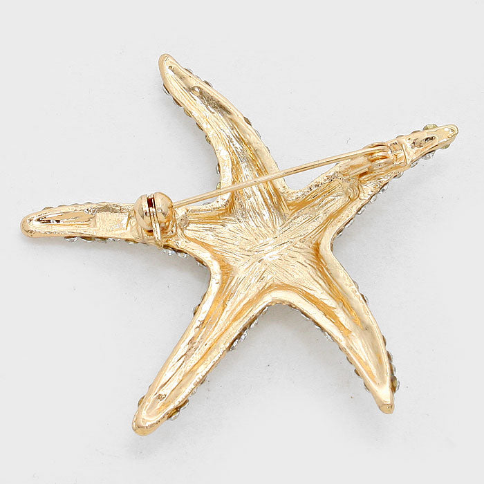 iLLASPARKZ Stone Paved Starfish Pin Brooch