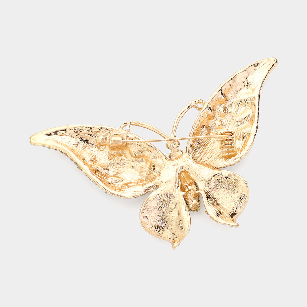 iLLASPARKZ Glass Crystal Butterfly Pin Brooch