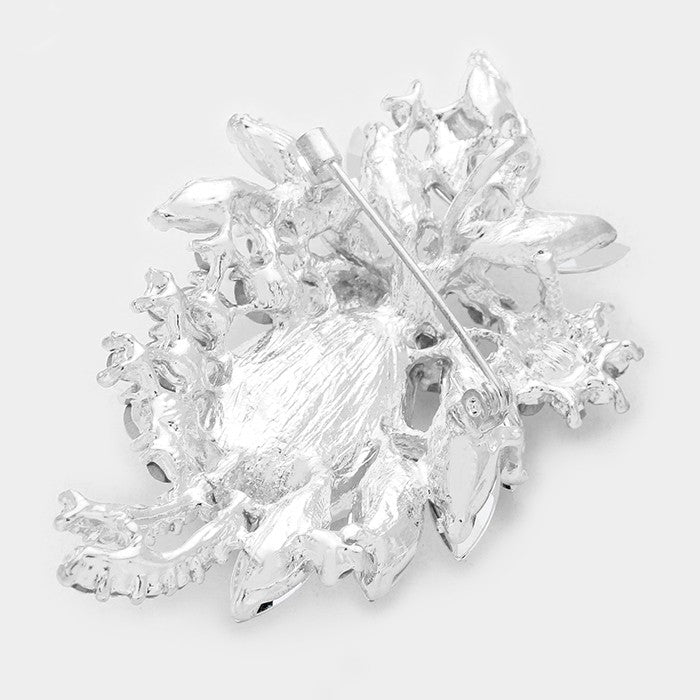 iLLASPARKZ Glass Crystal Teardrop Flower Brooch / Pendant