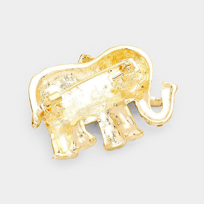 iLLASPARKZ Pave Glass Crystal Elephant Pin Brooch