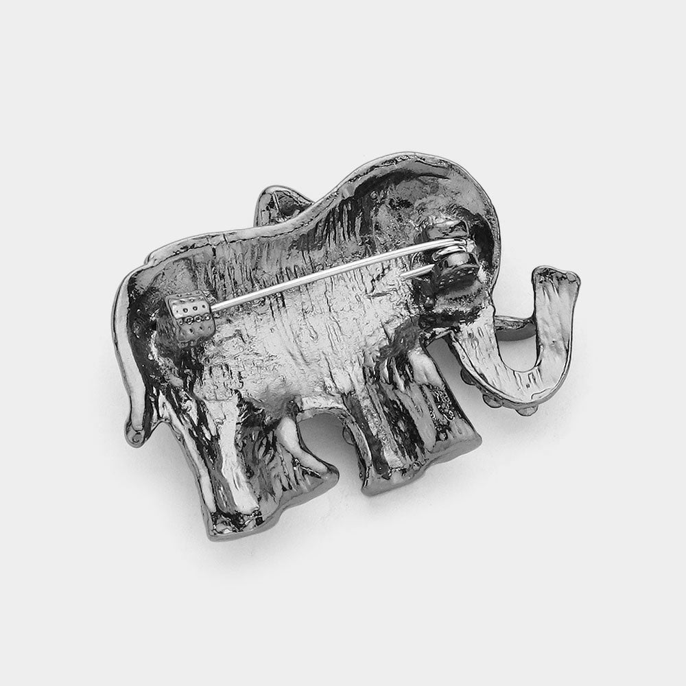 iLLASPARKZ Pave Glass Crystal Elephant Pin Brooch