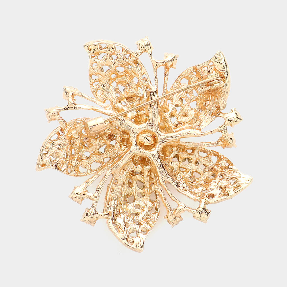 iLLASPARKZ Crystal Rhinestone Flower Pin Brooch