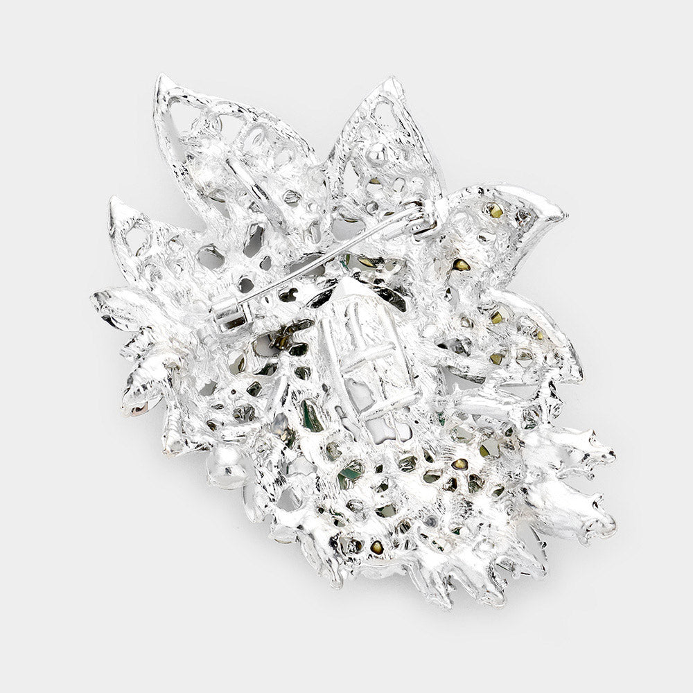 iLLASPARKZ Crystal Rhinestone Petal Brooch / Pendant