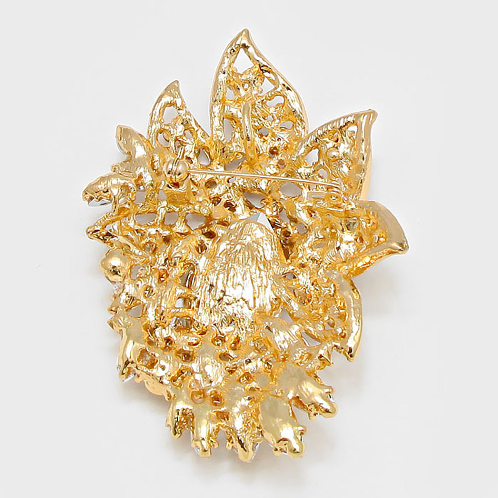 iLLASPARKZ Crystal Rhinestone Petal Brooch / Pendant