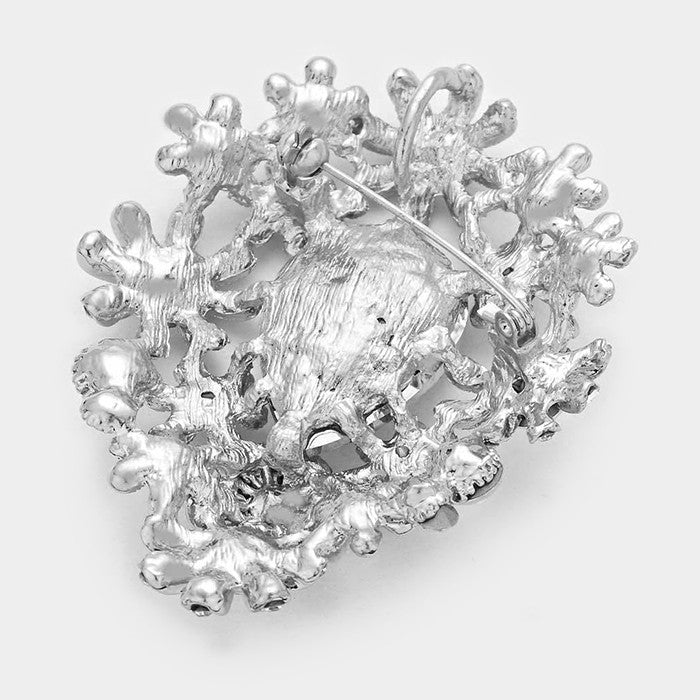 iLLASPARKZ Glass Crystal Flower Cluster Brooch / Pendant