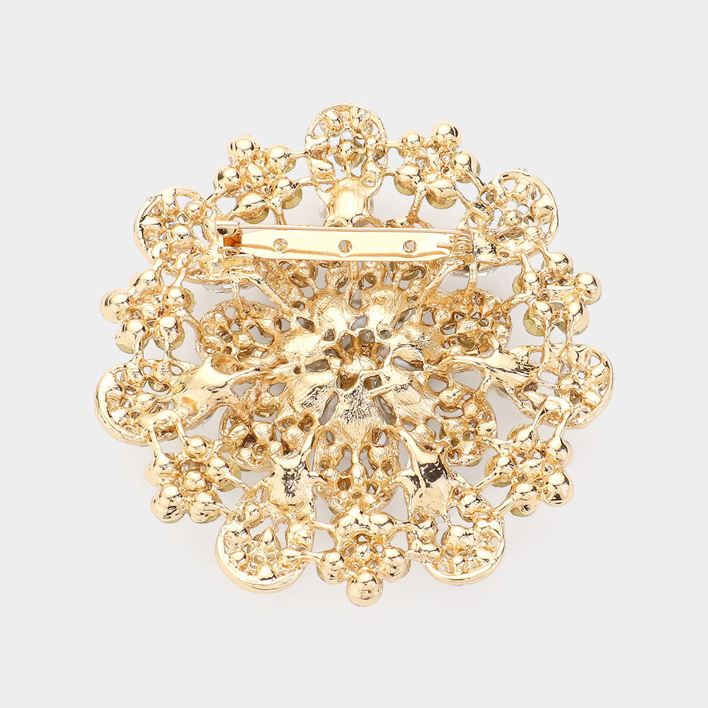 iLLASPARKZ Oversized Flower Crystal Pave Pin Brooch