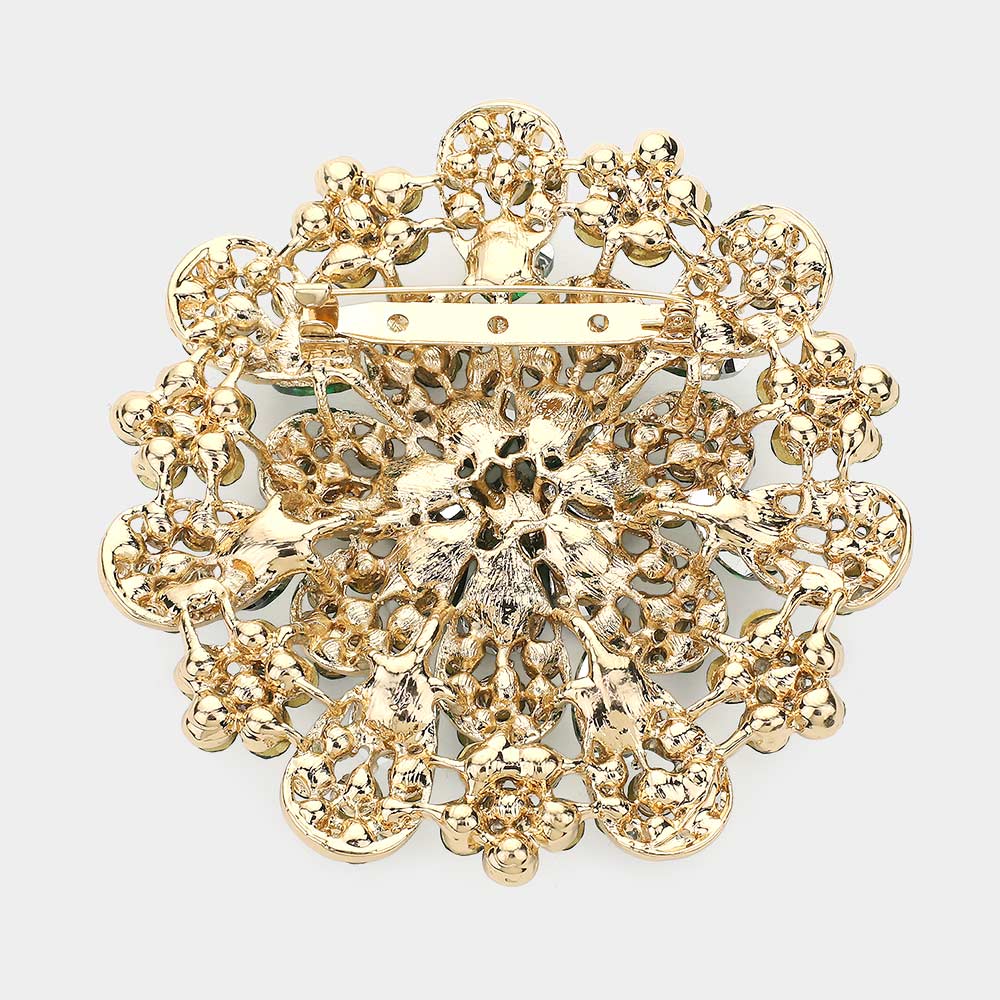 iLLASPARKZ Oversized Flower Crystal Pave Pin Brooch