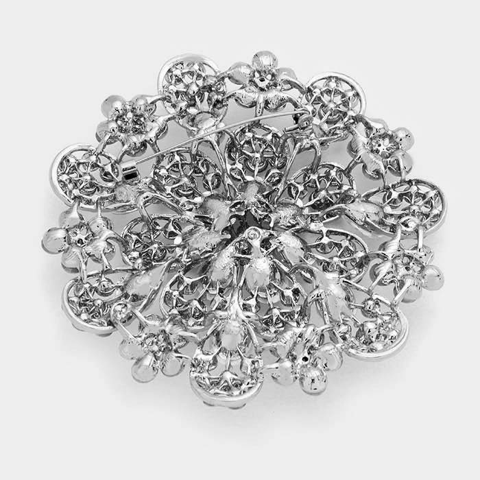 iLLASPARKZ Oversized Flower Crystal Pave Pin Brooch