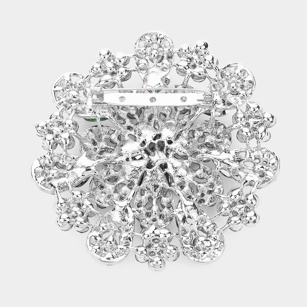 iLLASPARKZ Oversized Flower Crystal Pave Pin Brooch