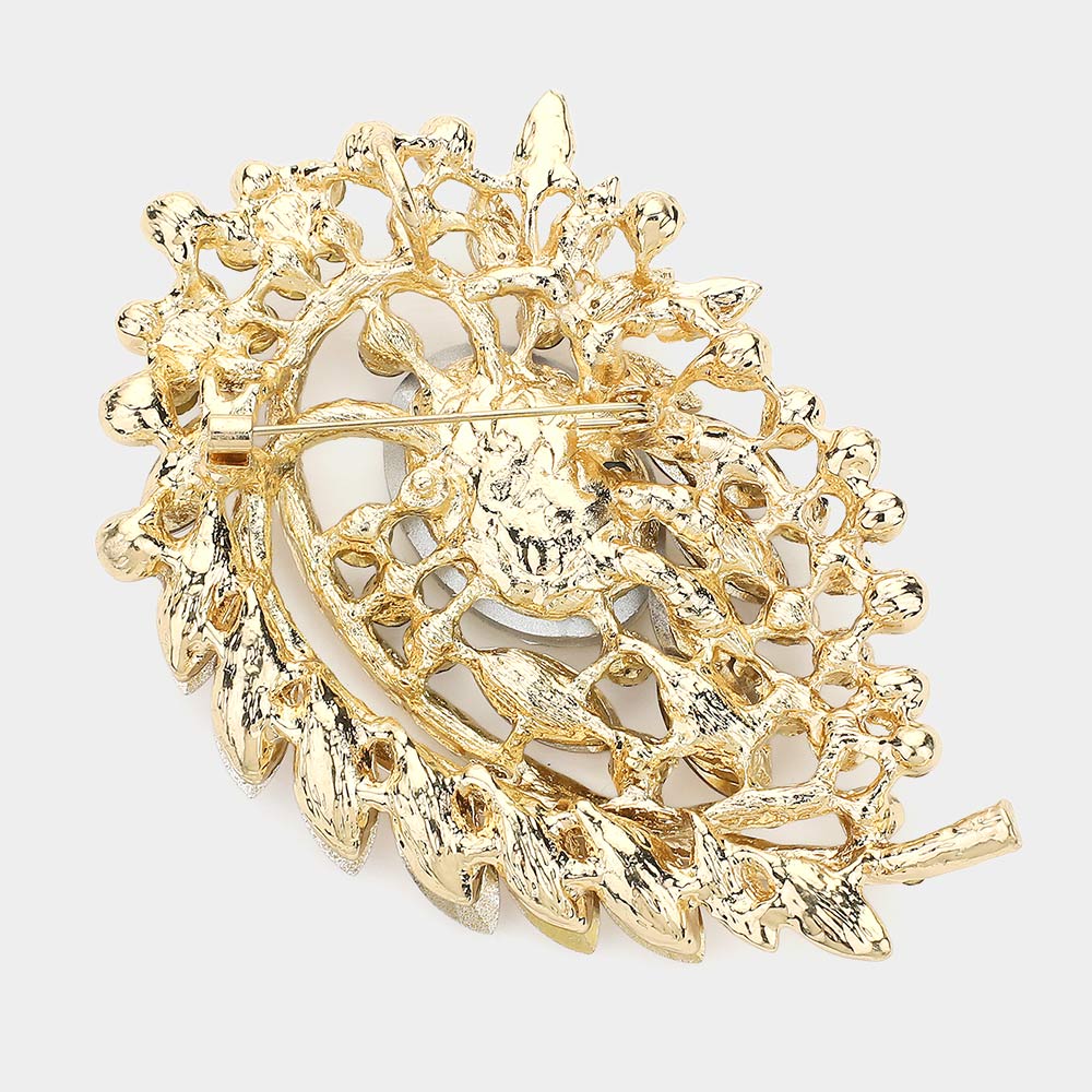 iLLASPARKZ Oval Stone Accented Bouquet Pin Brooch