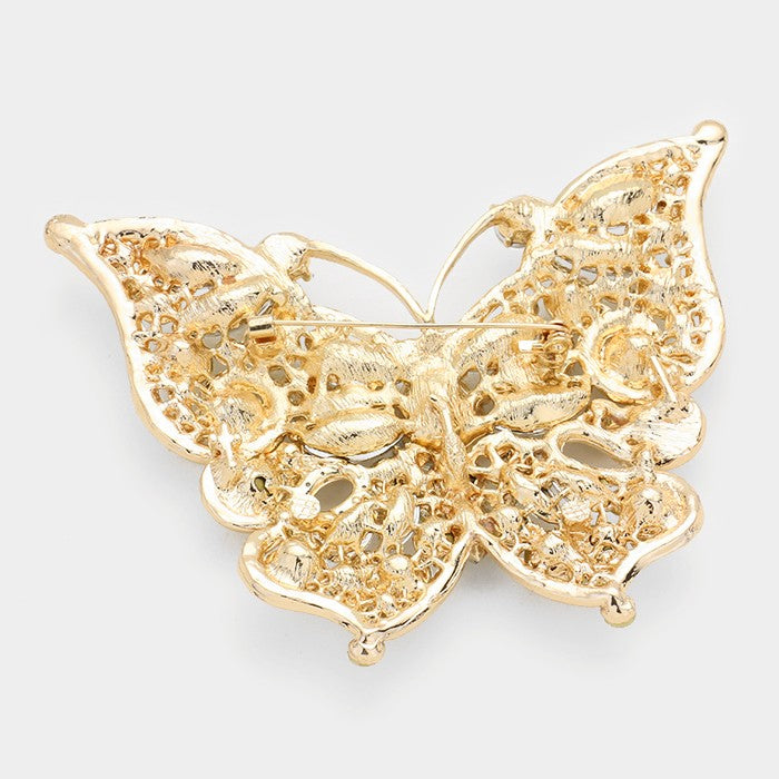 iLLASPARKZ Glass Crystal Butterfly Pin Brooch