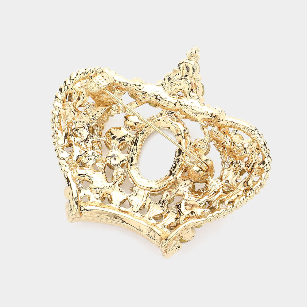 iLLASPARKZ Pave Crystal Crown Pin Brooch