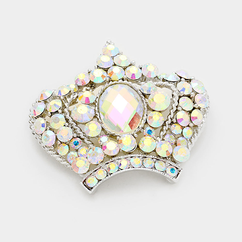 iLLASPARKZ Pave Crystal Crown Pin Brooch