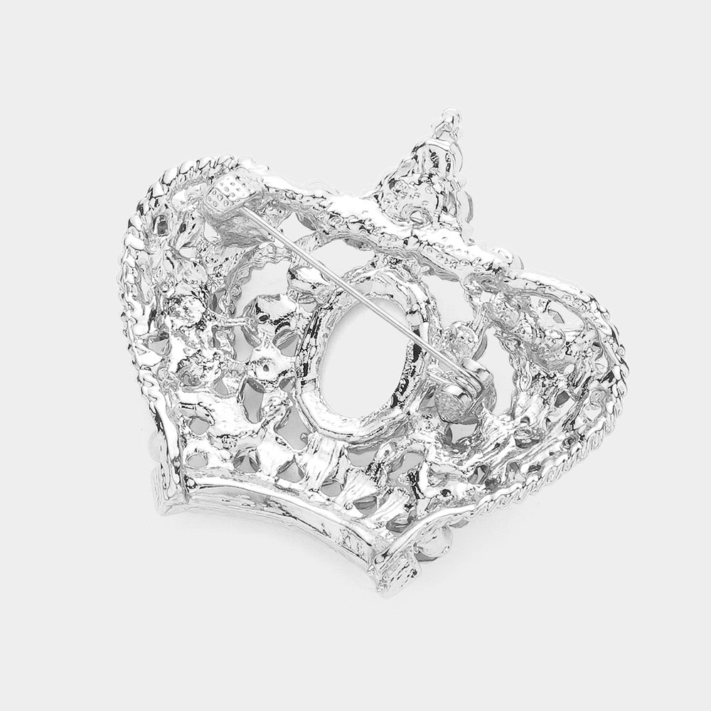 iLLASPARKZ Pave Crystal Crown Pin Brooch