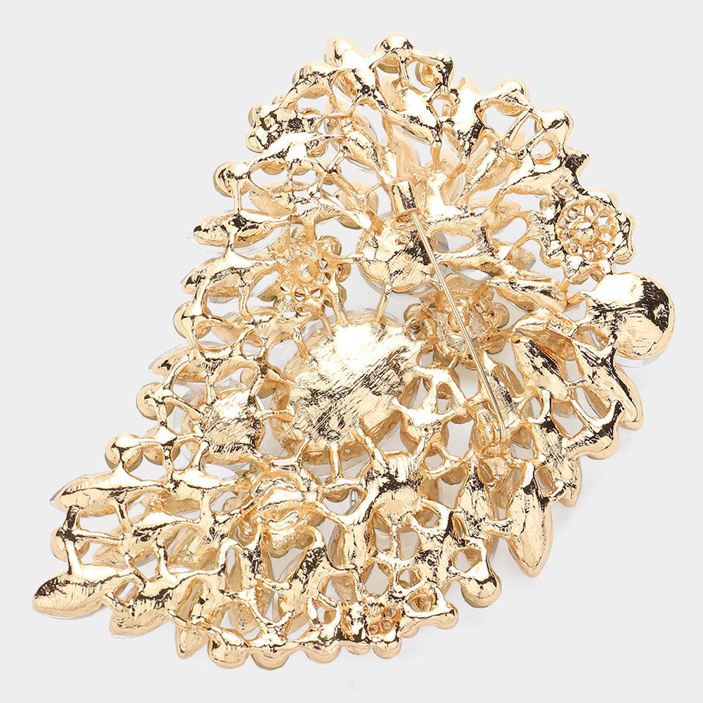 iLLASPARKZ Oversize Multi Stone Floral Pin Brooch