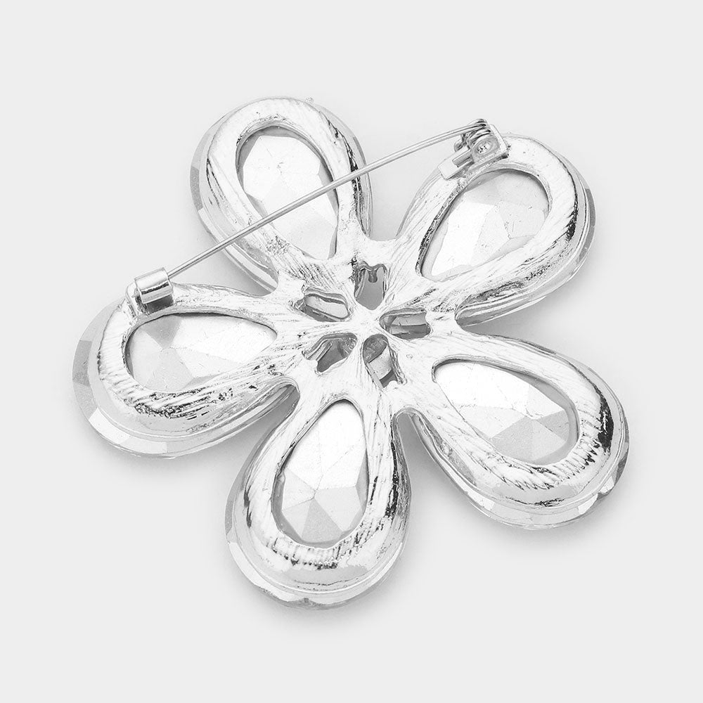 iLLASPARKZ Teardrop Stone Flower Pin Brooch