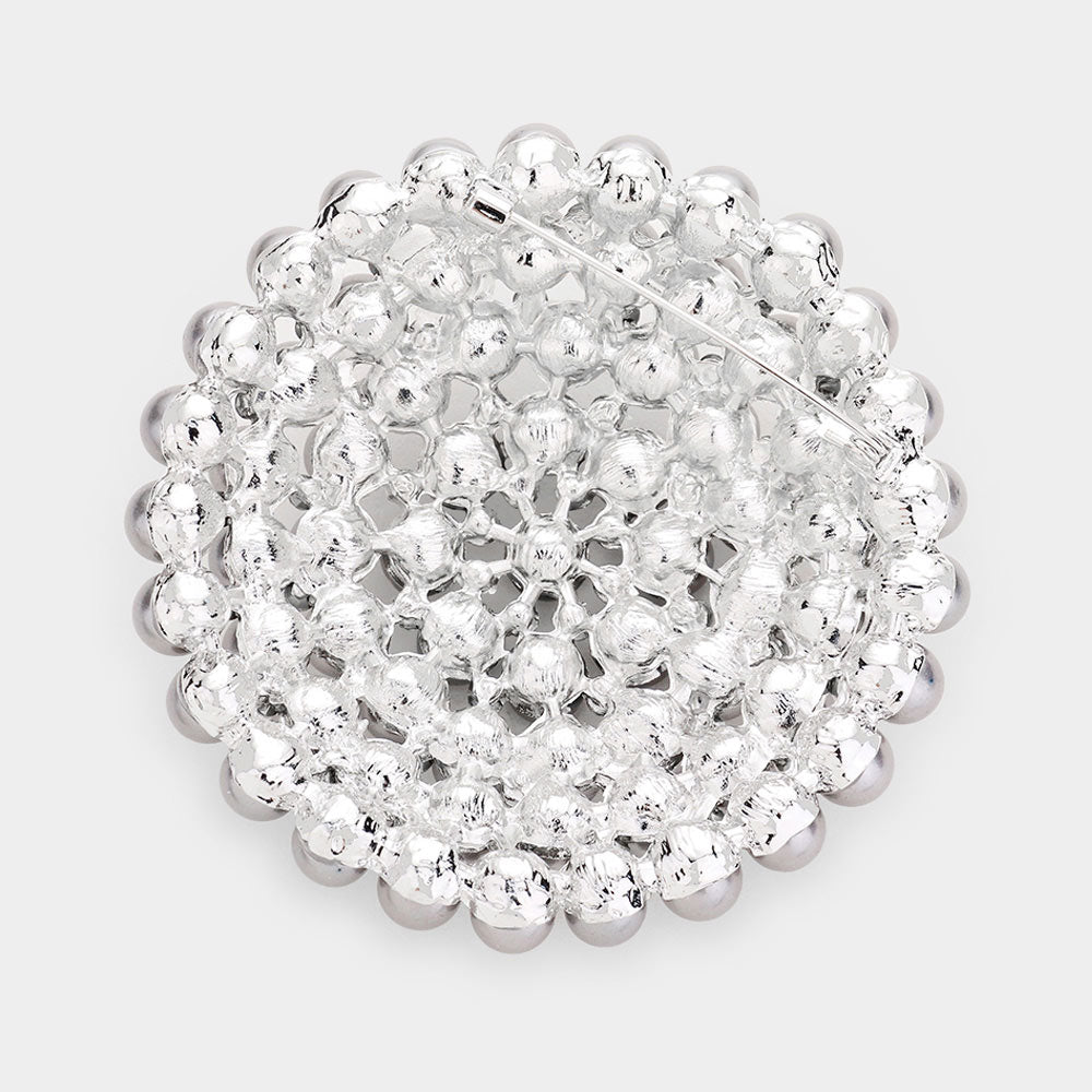 iLLASPARKZ Pearl Cluster Round Pin Brooch