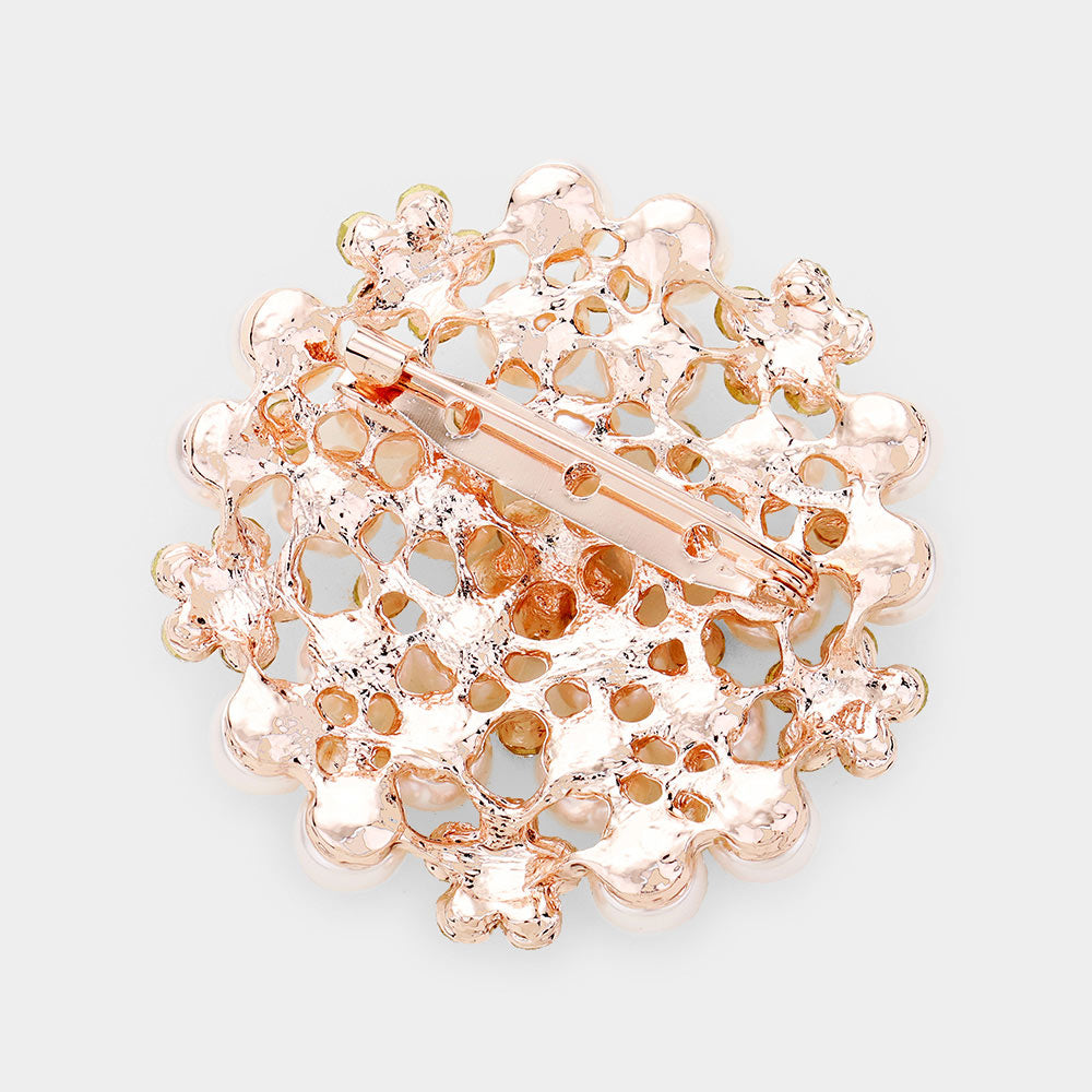 iLLASPARKZ Pearl Crystal Floral Pin Brooch